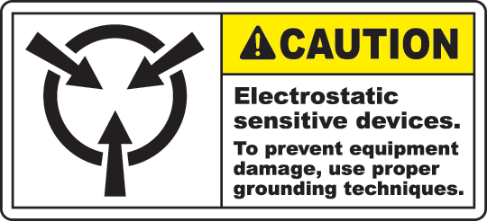 Electrostatic Sign Warning Labels