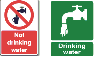 Potable Non Potable Water Signs Labels