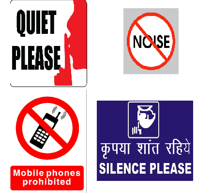 Keep Silence Sign Labels