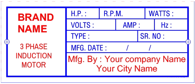 Induction Motors Labels