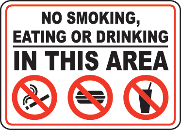 Smoking and Drinking Area Sign Labels