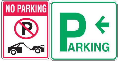 Parking and No Parking Signs Labels