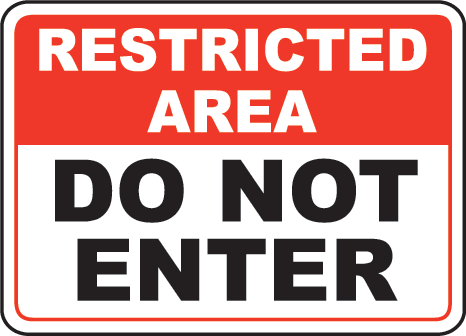 Restricted Area Signage Labels